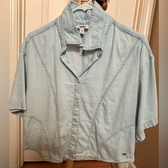 Tommy Hilfiger Denim Casual Light Blue Top - Picture 1 of 4